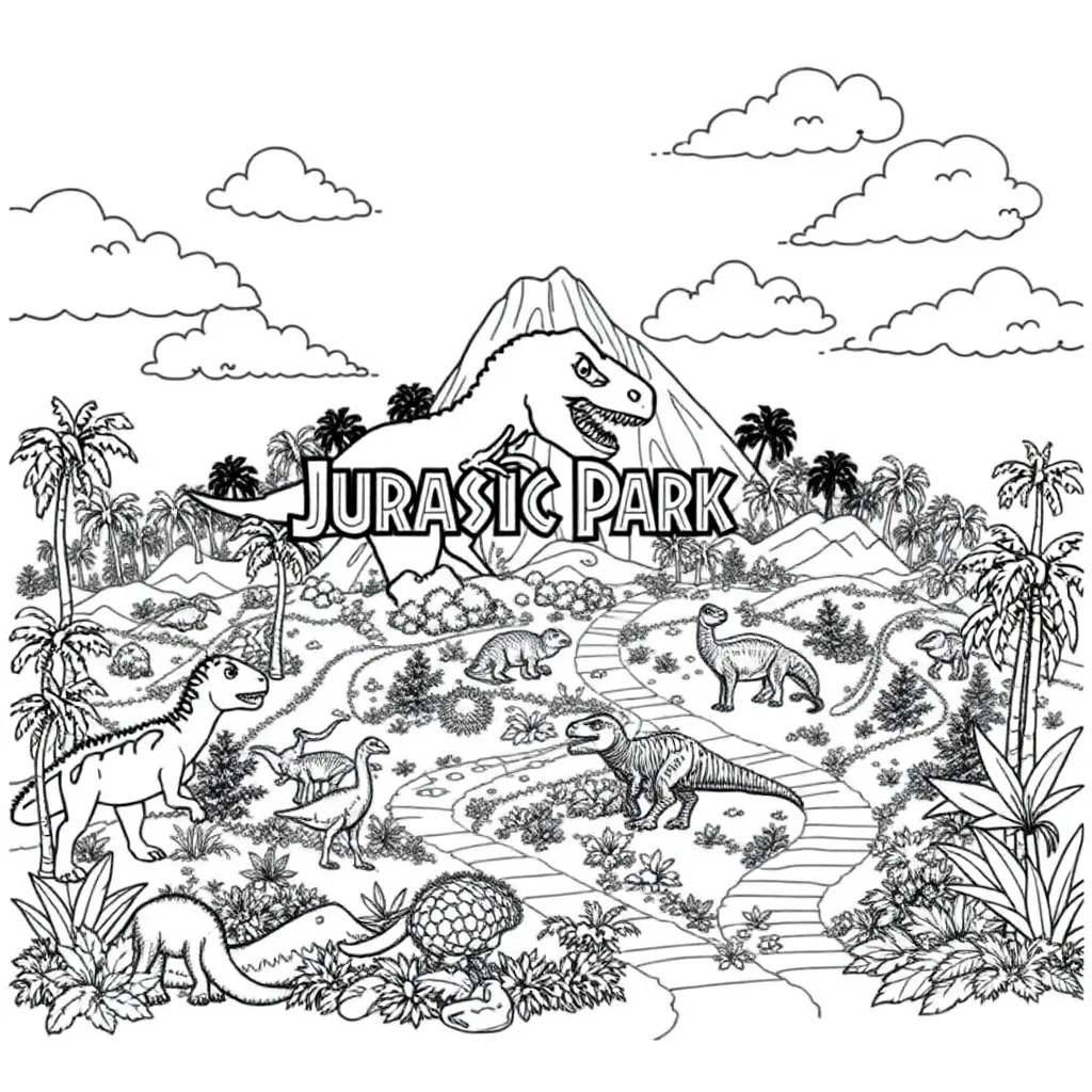 Jurassic Park coloring page