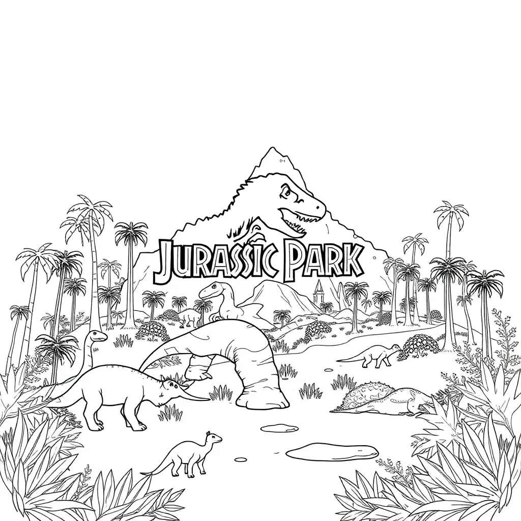 Jurassic Park coloring page