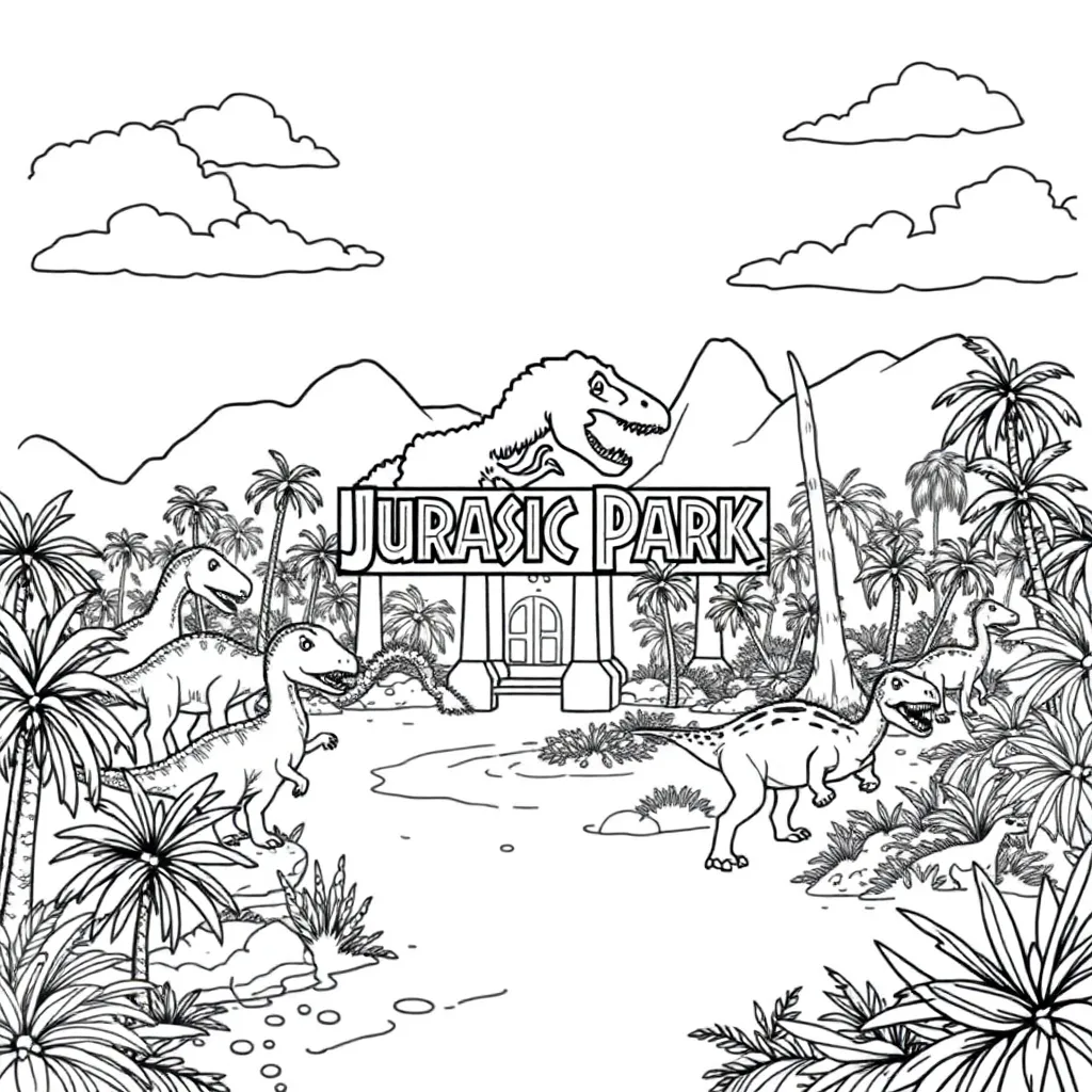 Jurassic Park coloring page