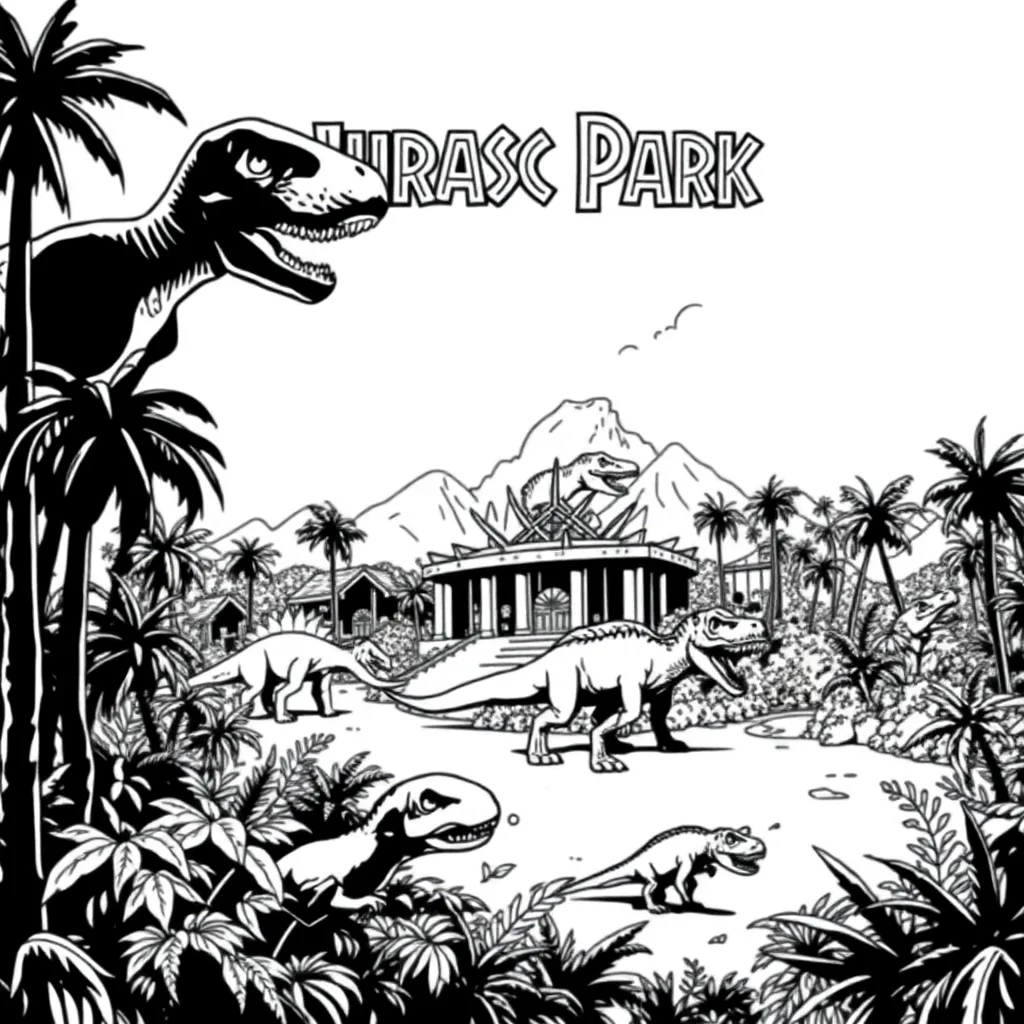 Jurassic Park coloring page