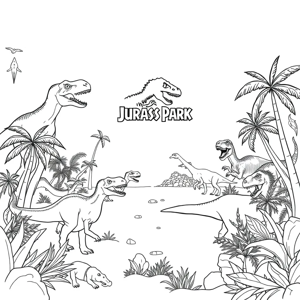 Jurassic Park coloring page