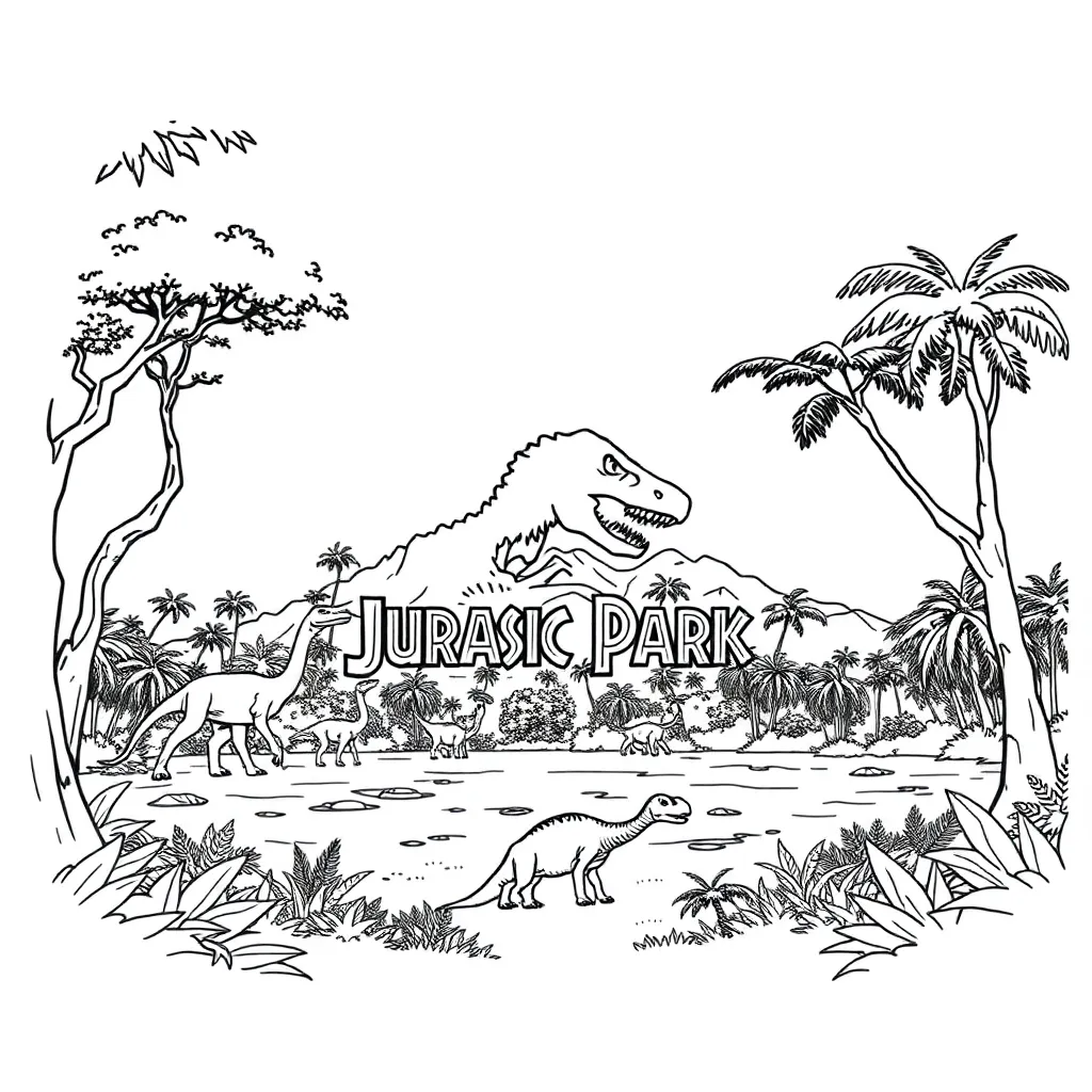 Jurassic Park coloring page