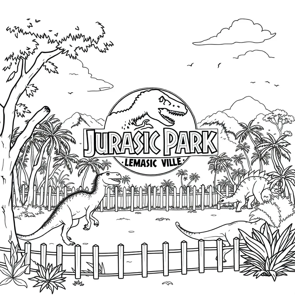 Jurassic Park coloring page