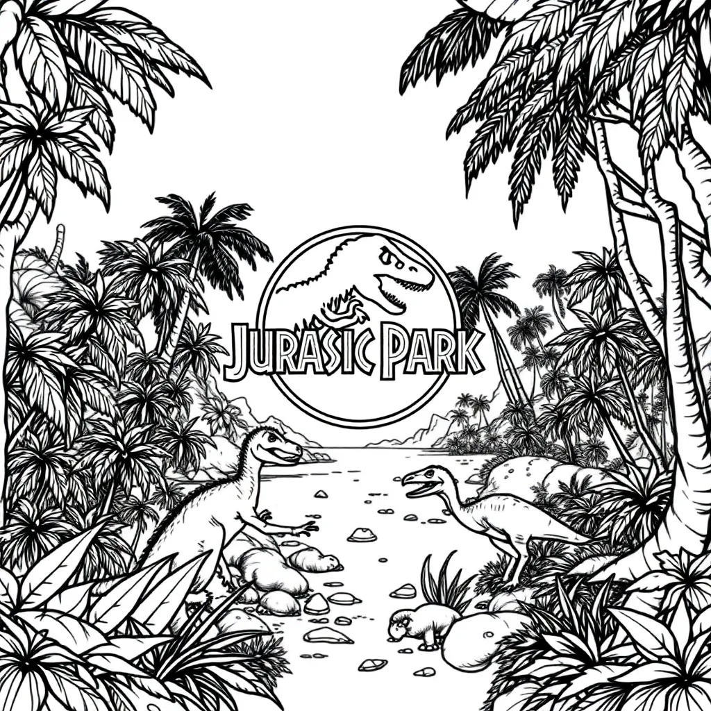 Jurassic Park coloring page