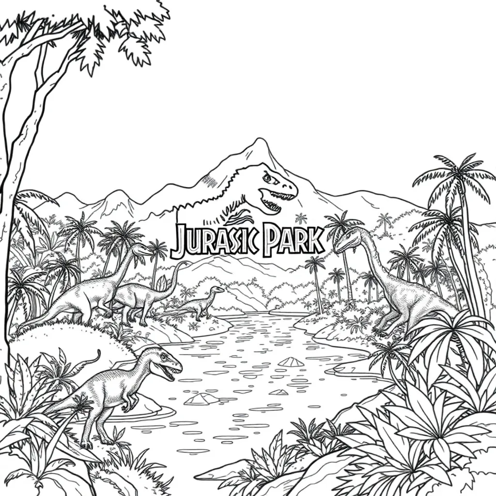 Jurassic Park coloring page