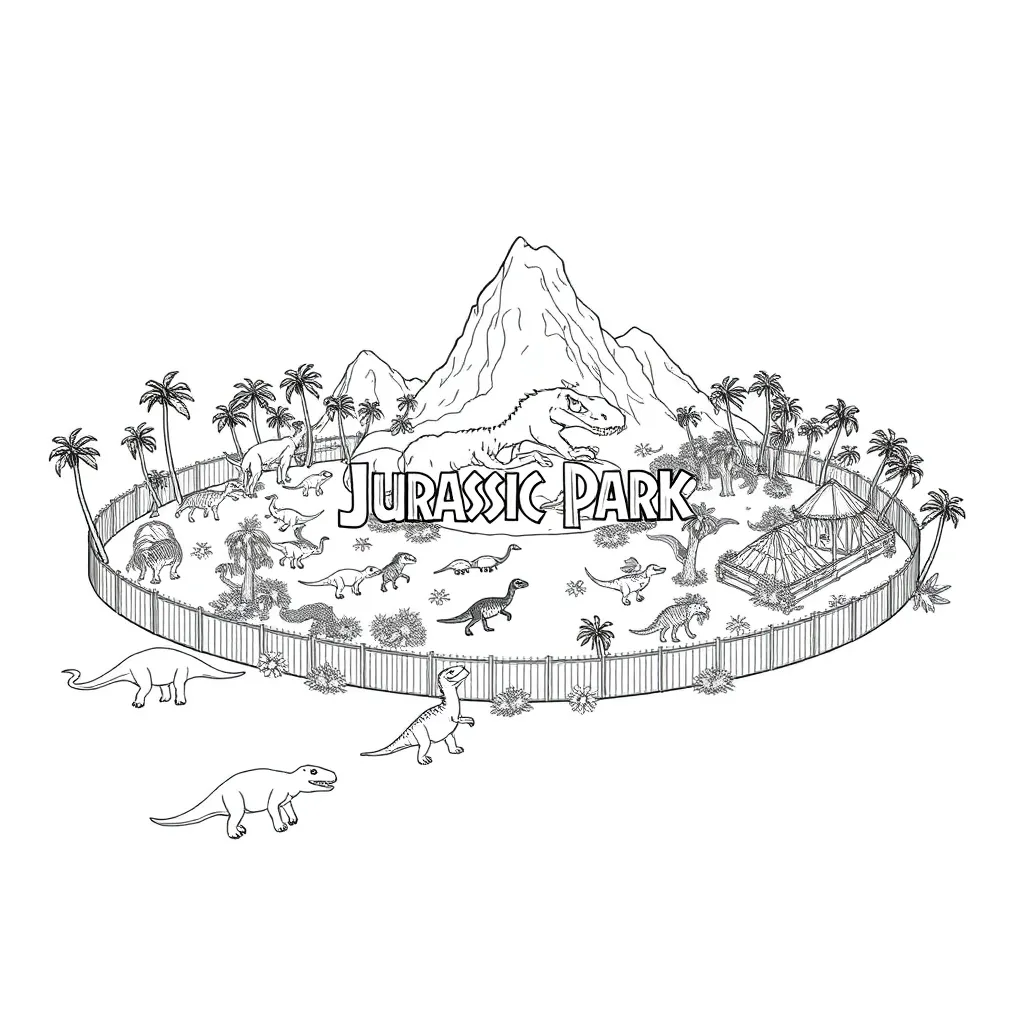 Jurassic Park coloring page