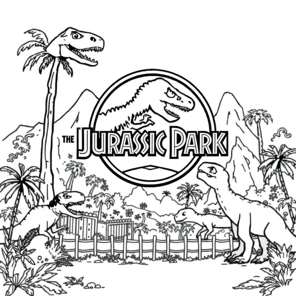 Jurassic Park coloring page