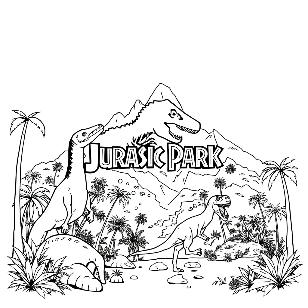 Jurassic Park coloring page