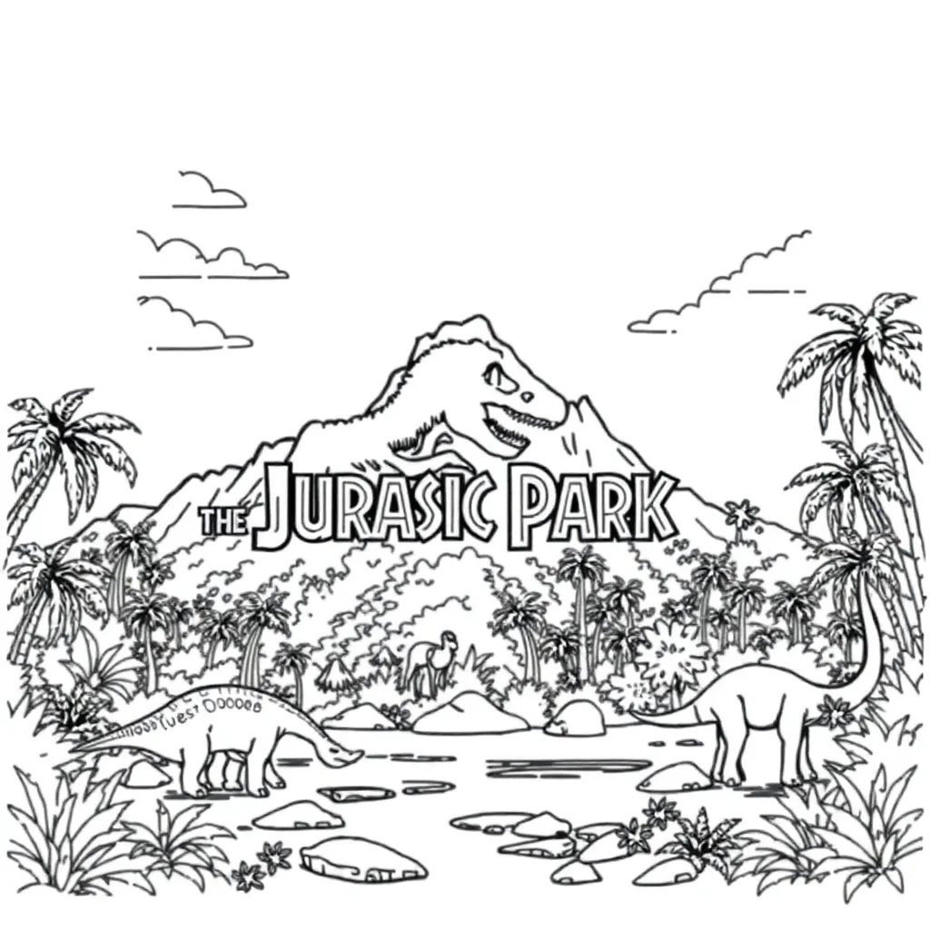 Jurassic Park coloring page