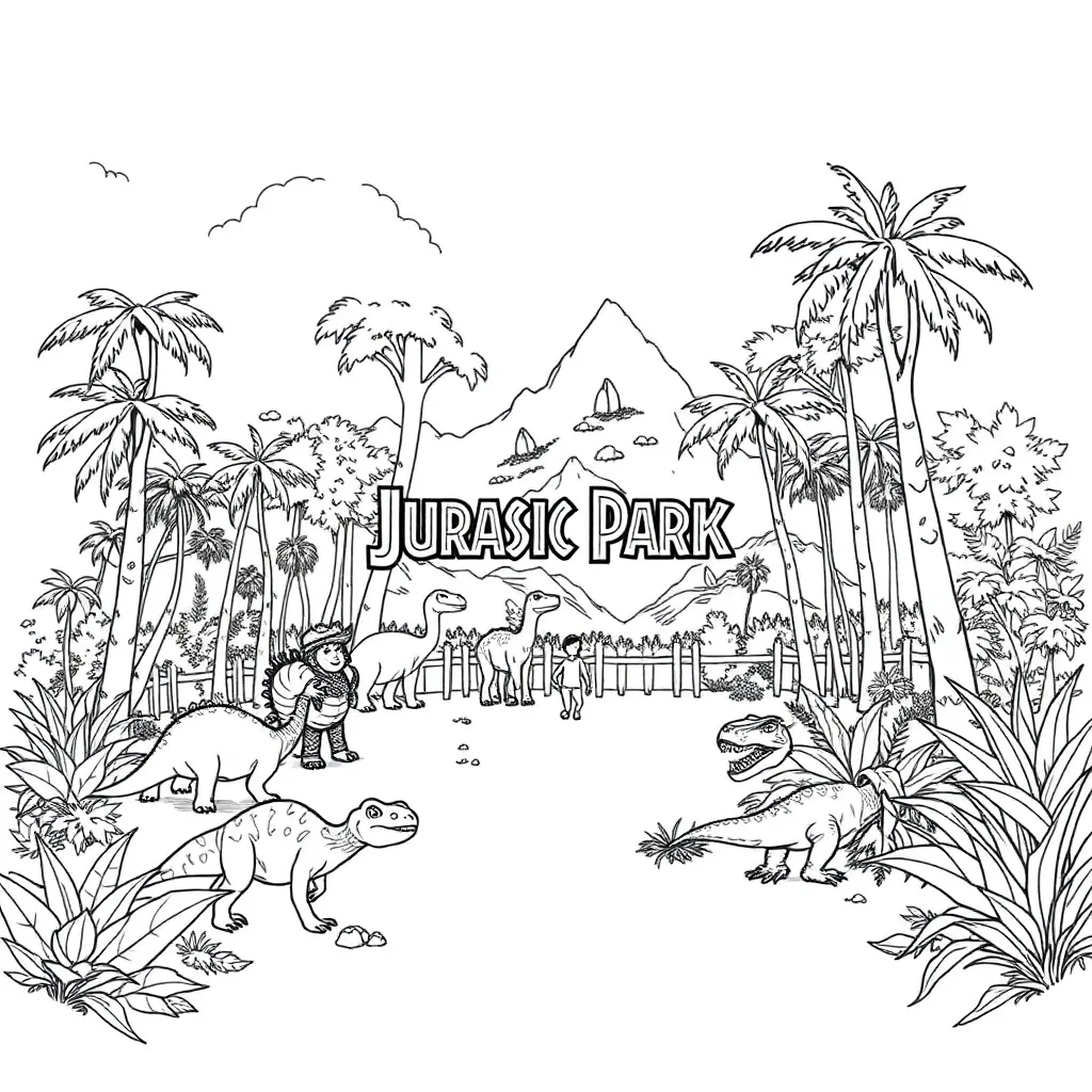Jurassic Park coloring page