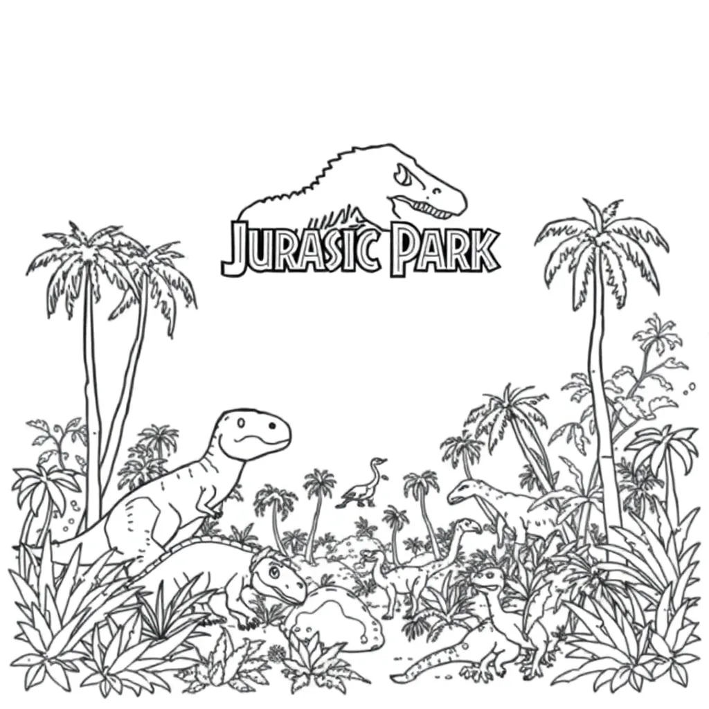 Jurassic Park coloring page