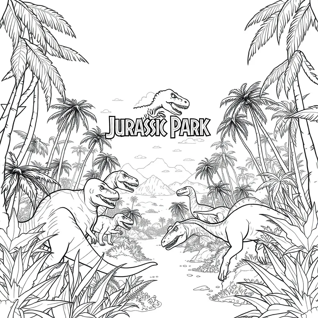 Jurassic Park coloring page
