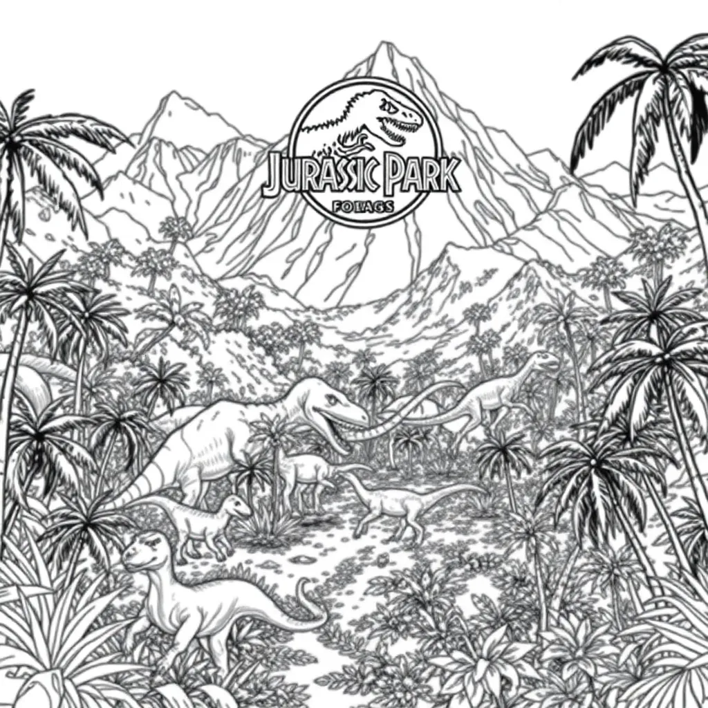 Jurassic Park coloring page