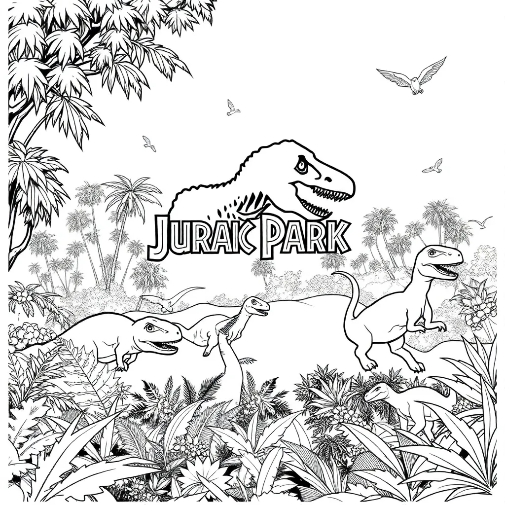 Jurassic Park coloring page
