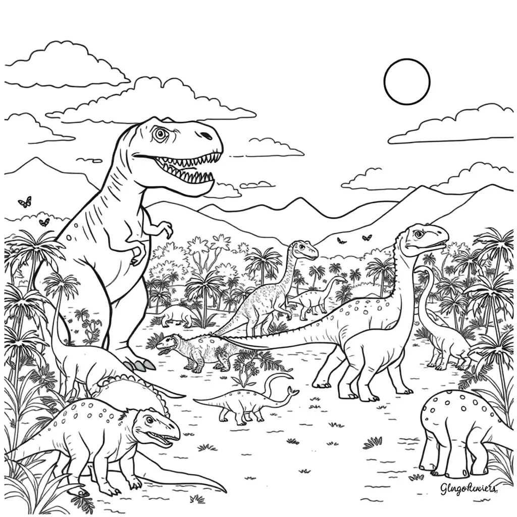 Jurassic Park coloring page