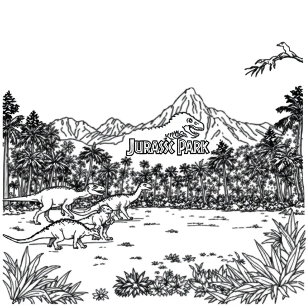Jurassic Park coloring page