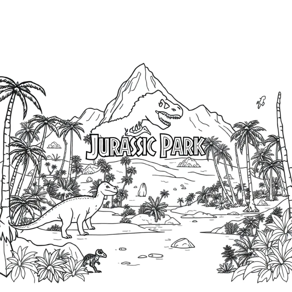 Jurassic Park coloring page