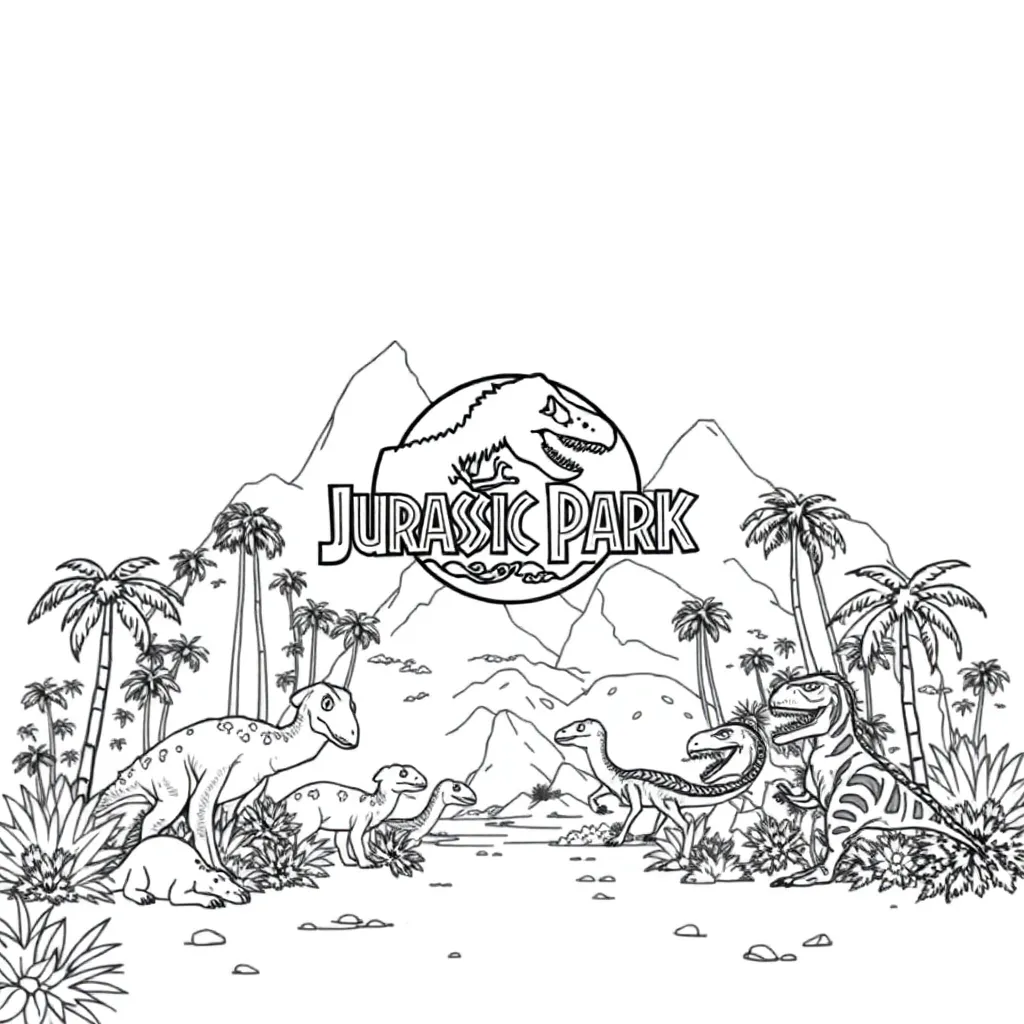 Jurassic Park coloring page