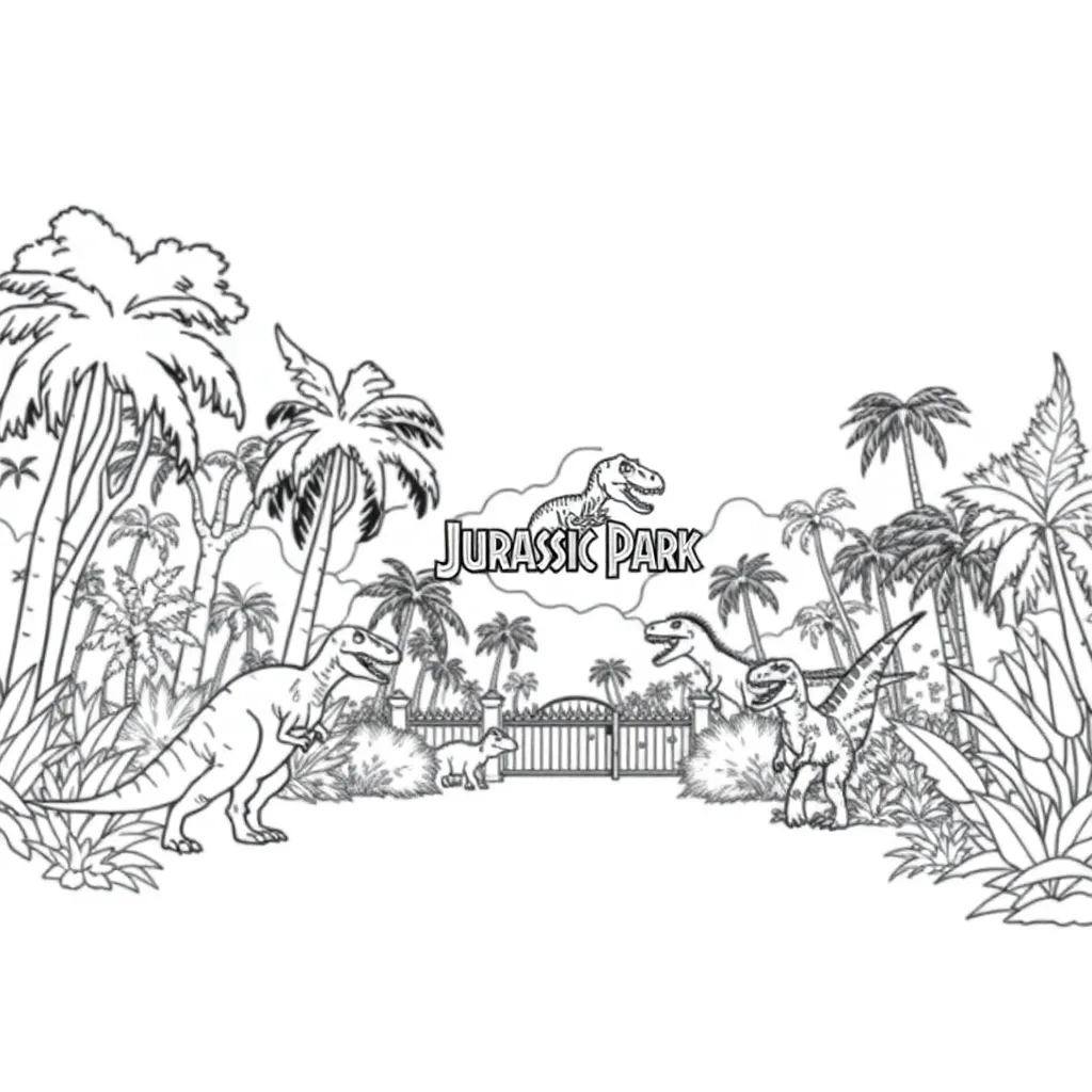 Jurassic Park coloring page