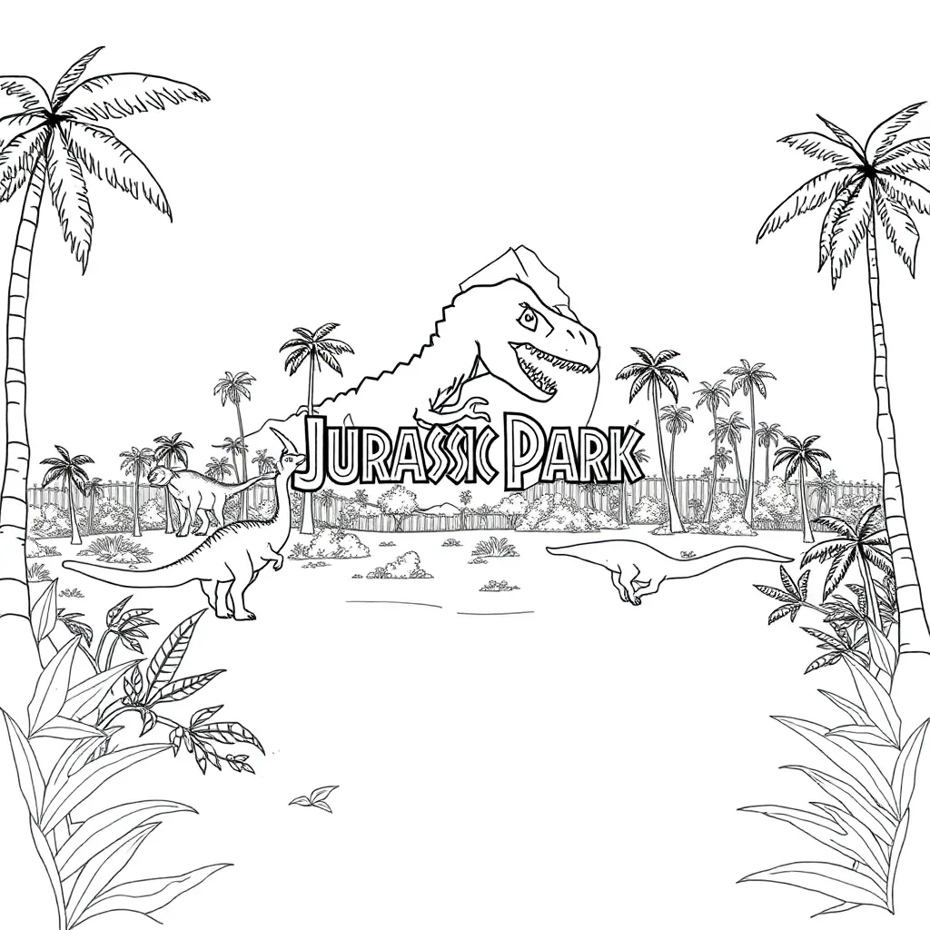Jurassic Park coloring page