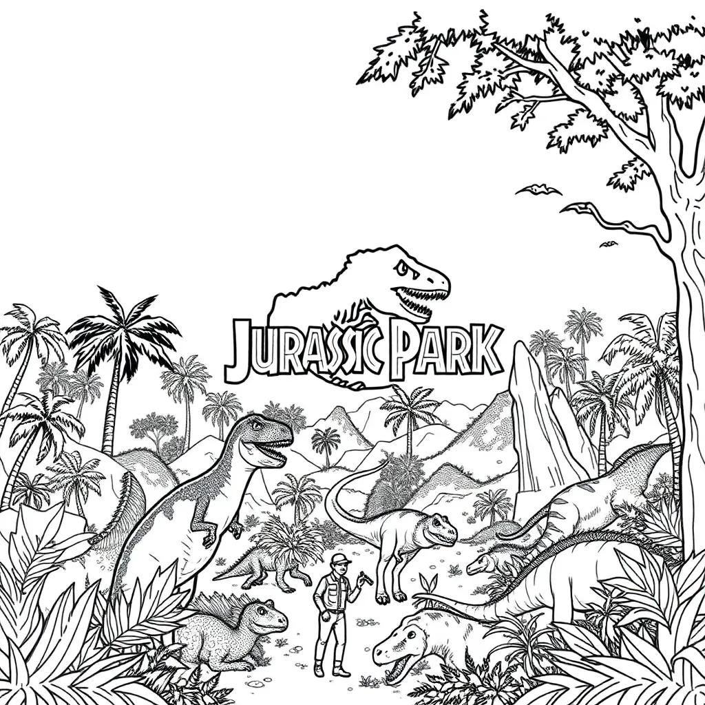 Jurassic Park coloring page