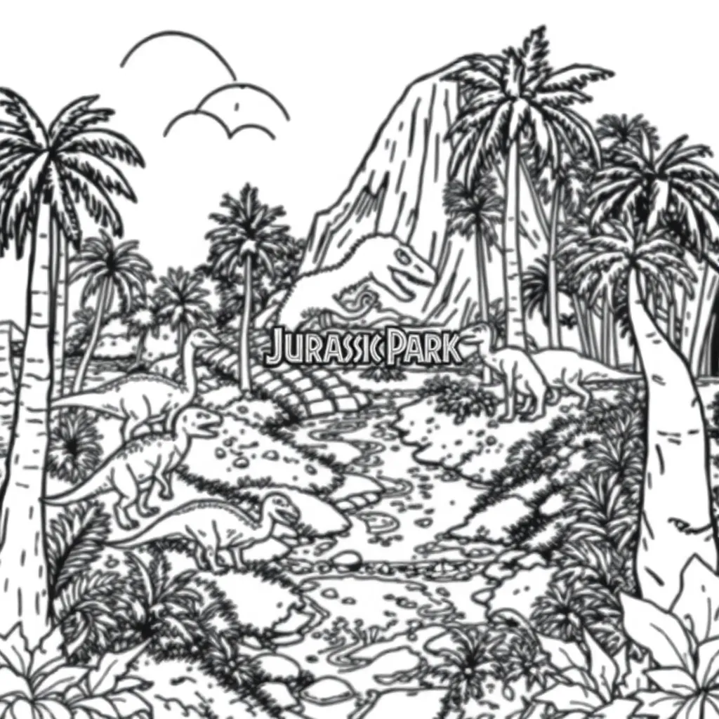 Jurassic Park coloring page