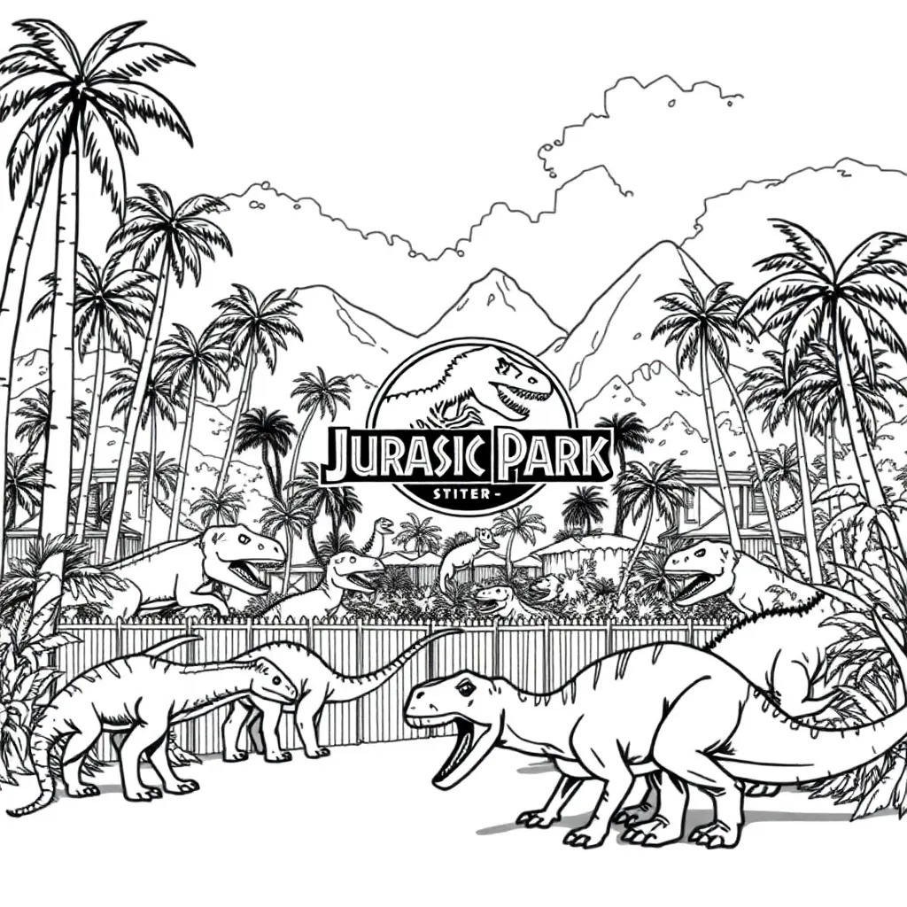 Jurassic Park coloring page