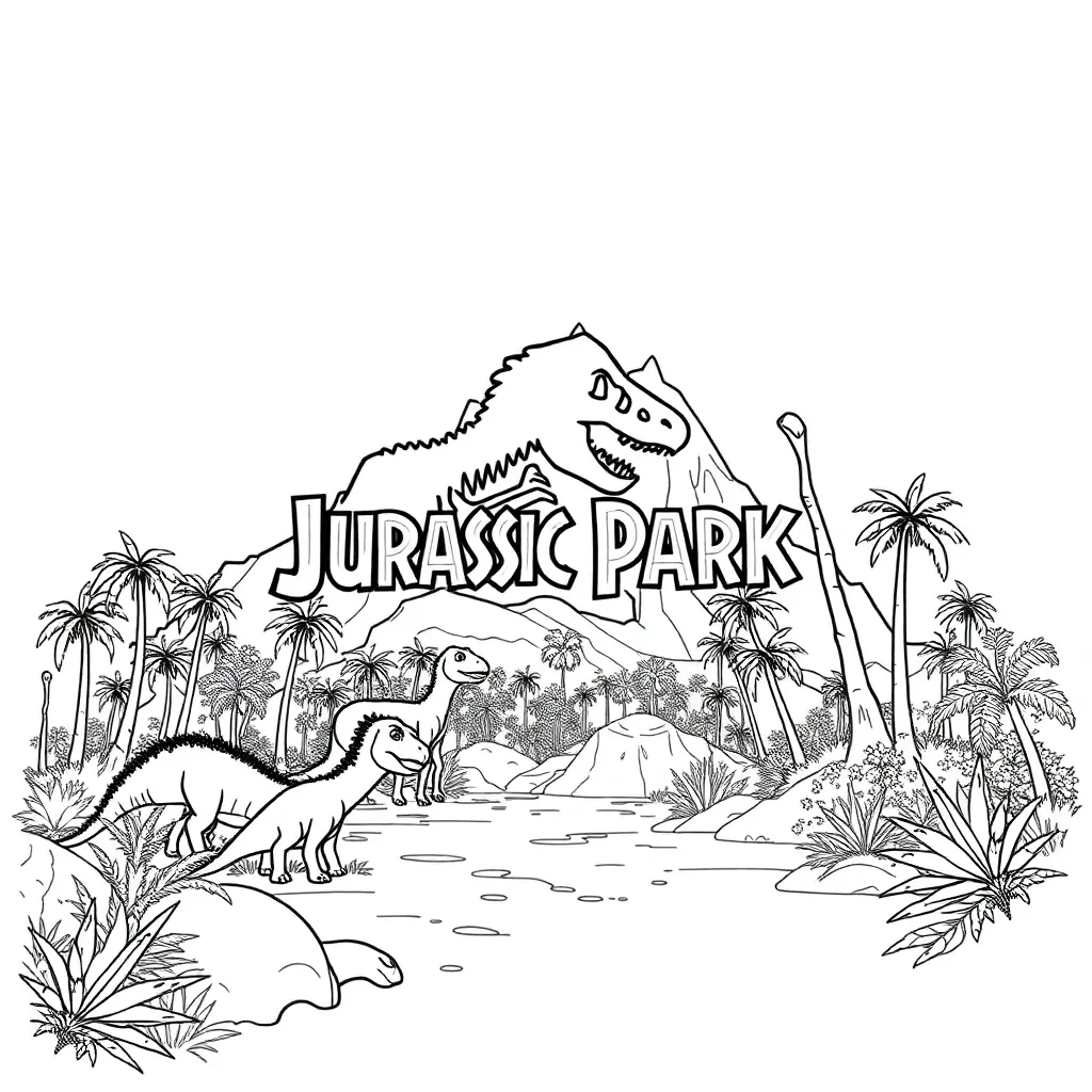 Jurassic Park coloring page