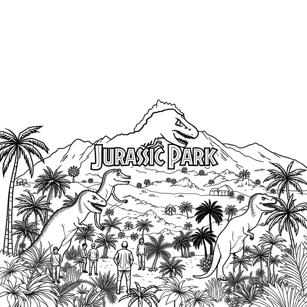 Jurassic Park coloring page