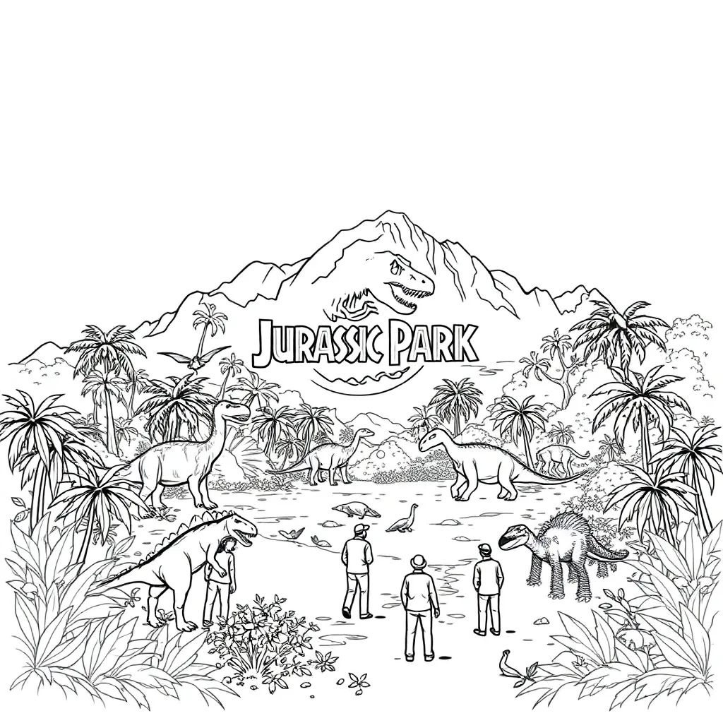 Jurassic Park coloring page