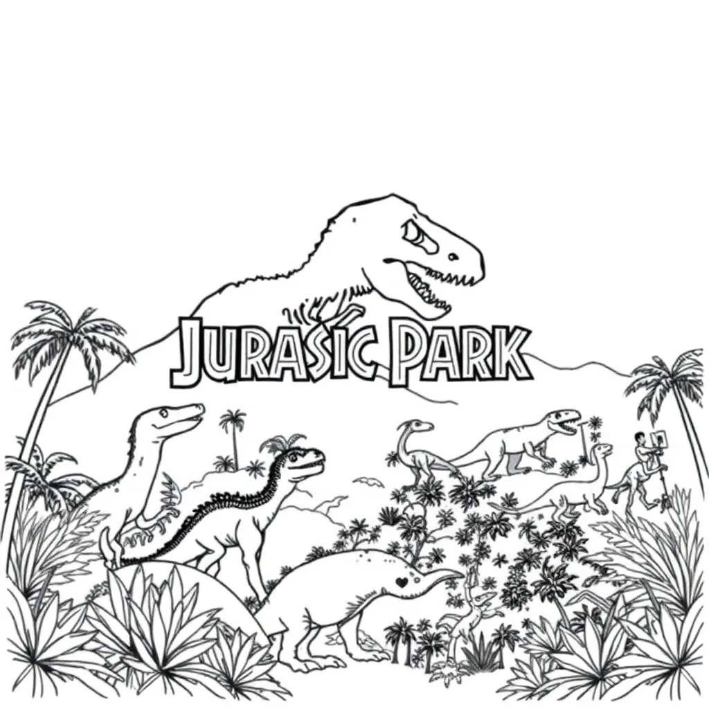 Jurassic Park coloring page