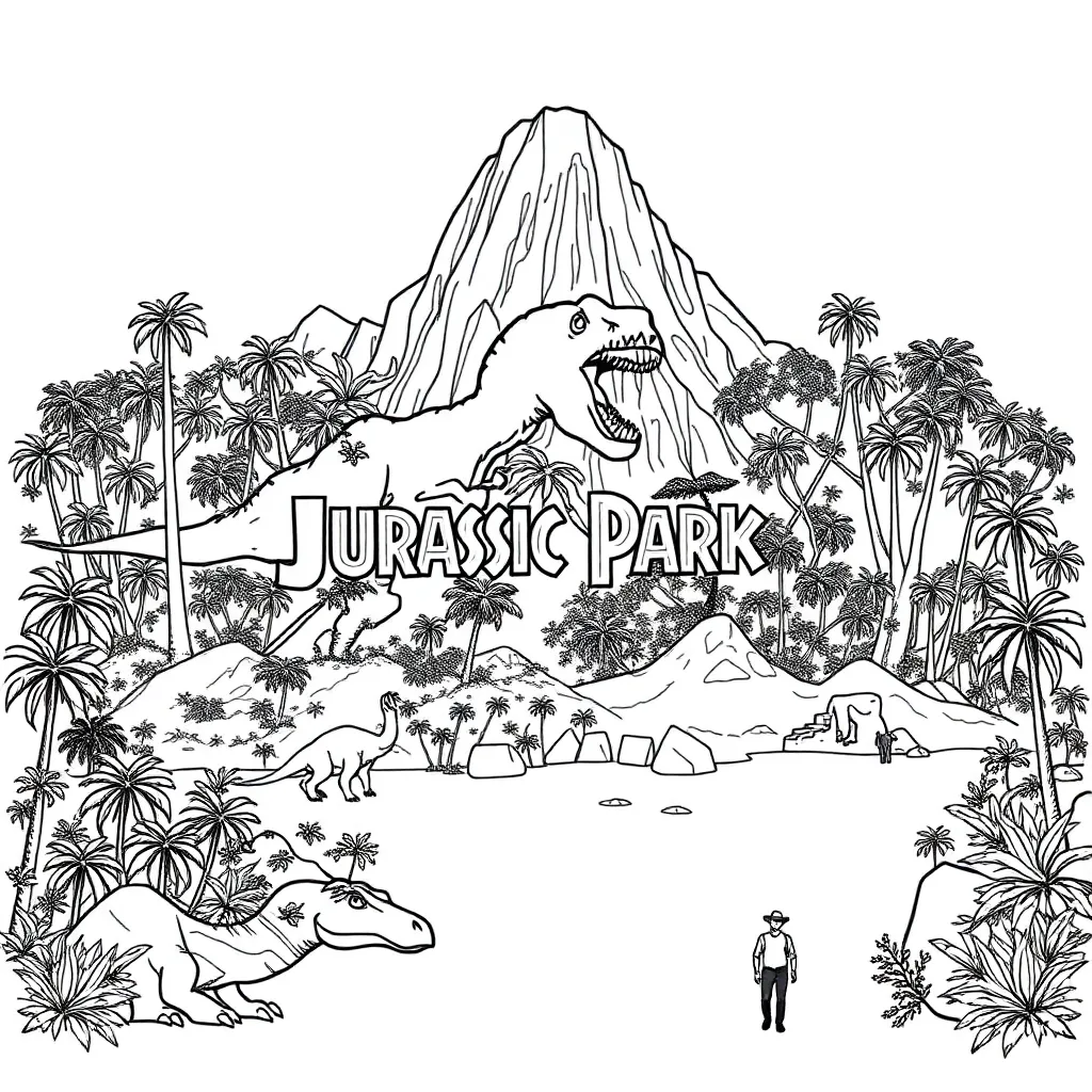 Jurassic Park coloring page