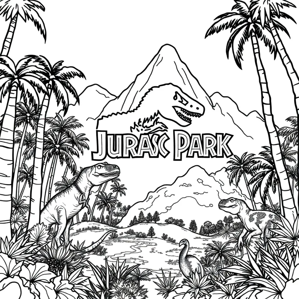 Jurassic Park coloring page