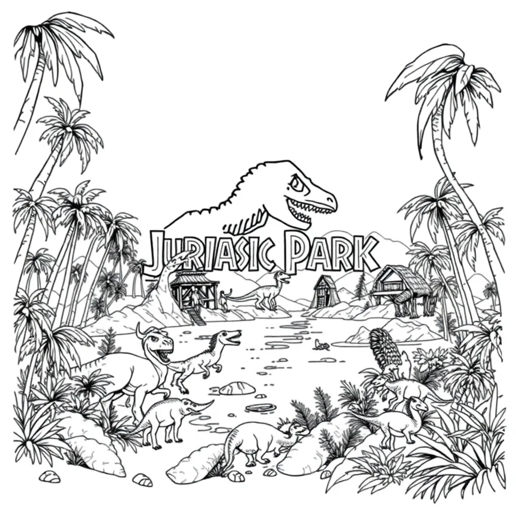 Jurassic Park coloring page