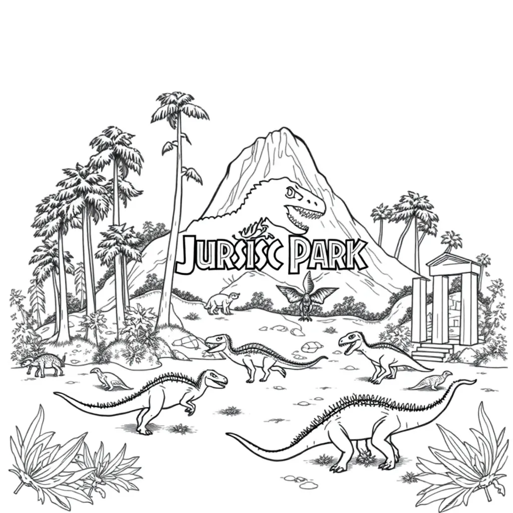 Jurassic Park coloring page