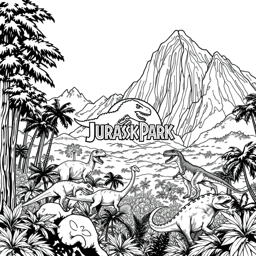 Jurassic Park coloring page