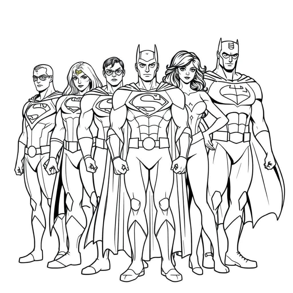 Justice League coloring page