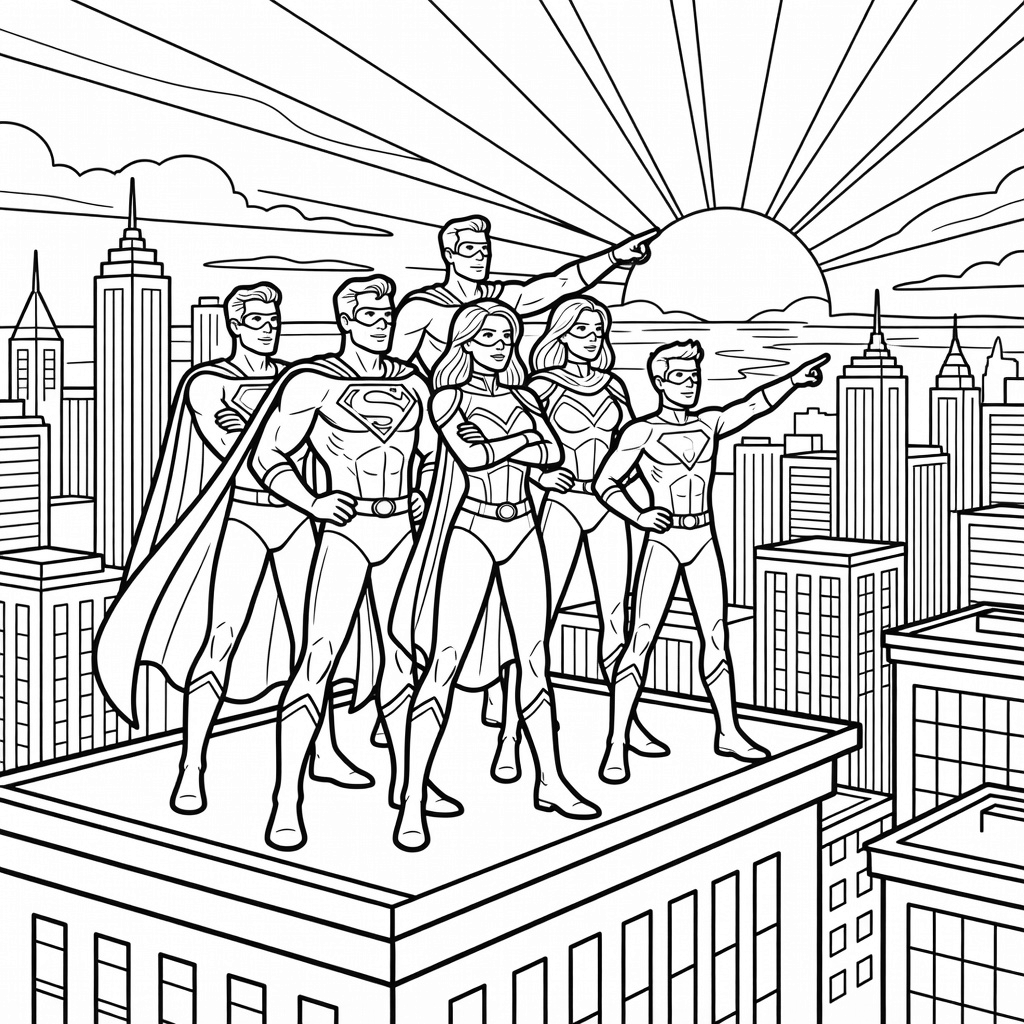 Justice League coloring page