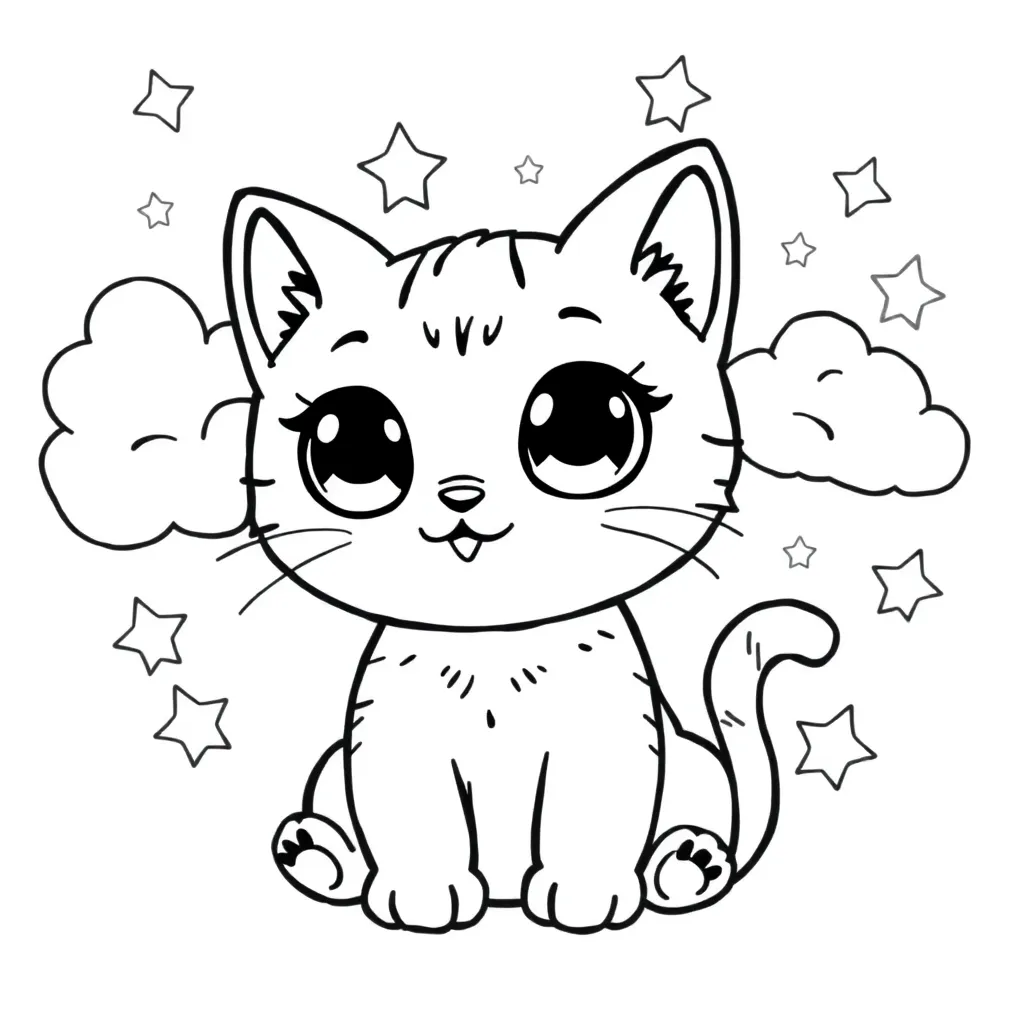 Kawaii coloring page