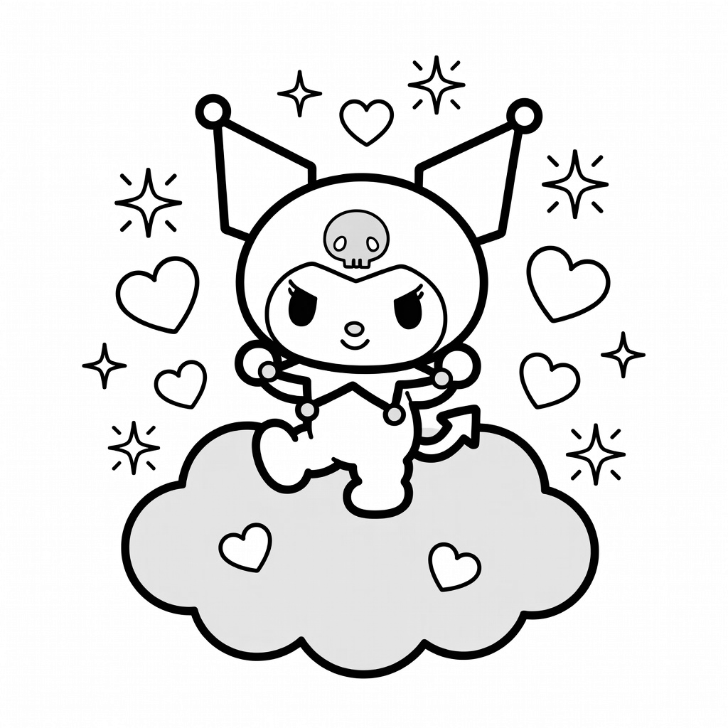 Kuromi coloring page