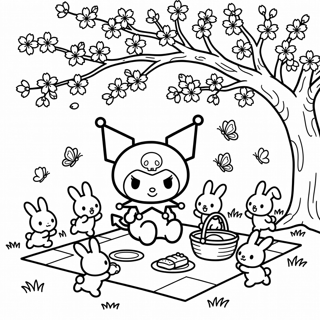 Kuromi coloring page