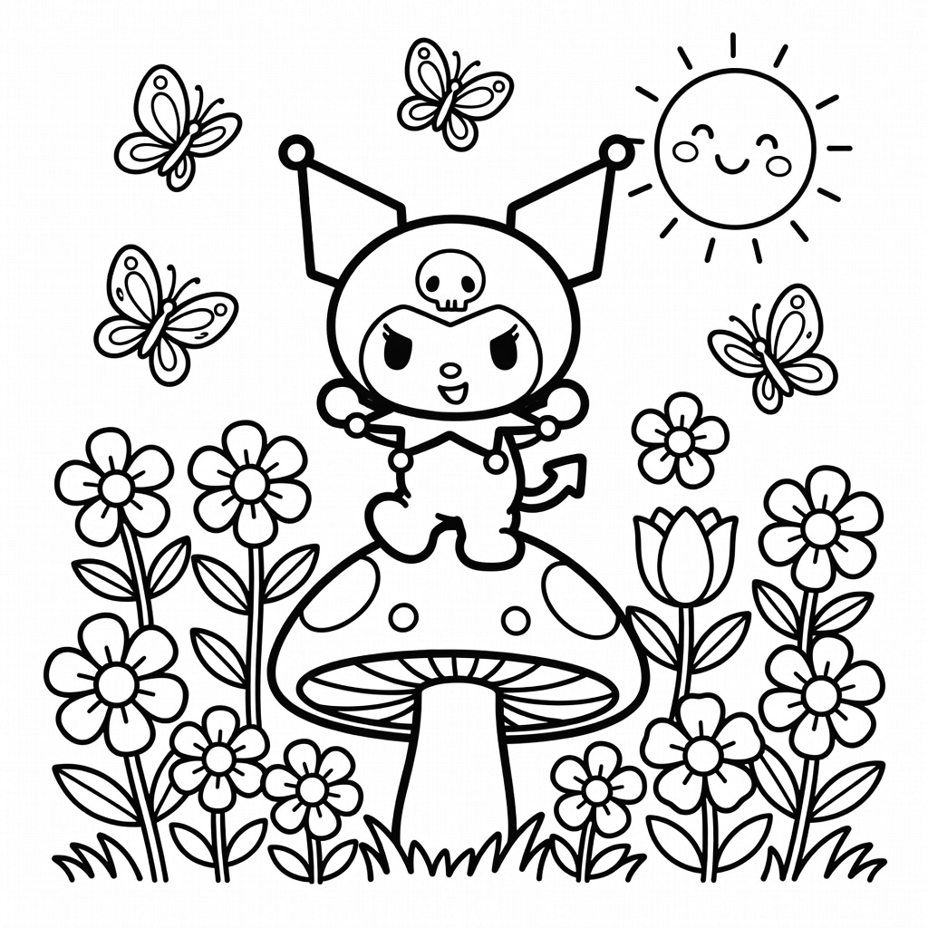 Kuromi coloring page