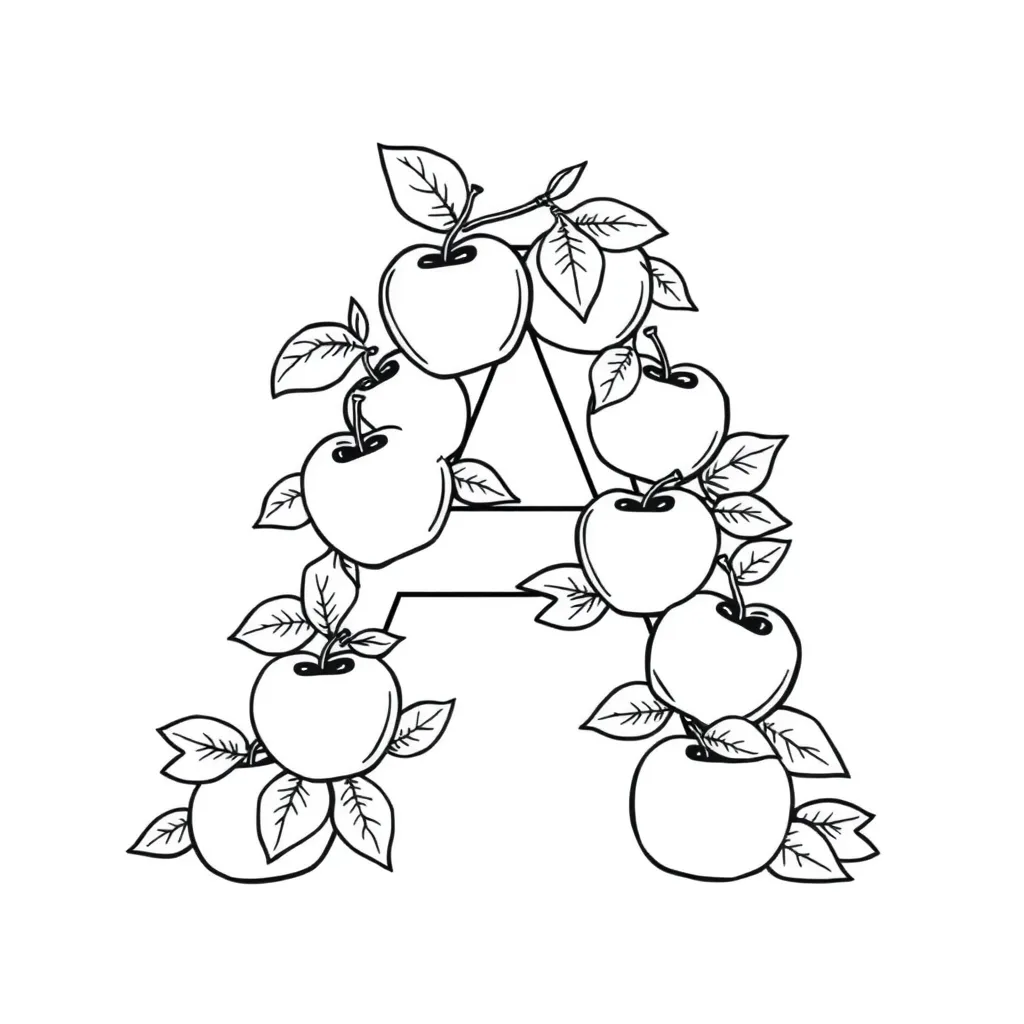 Letter A coloring page
