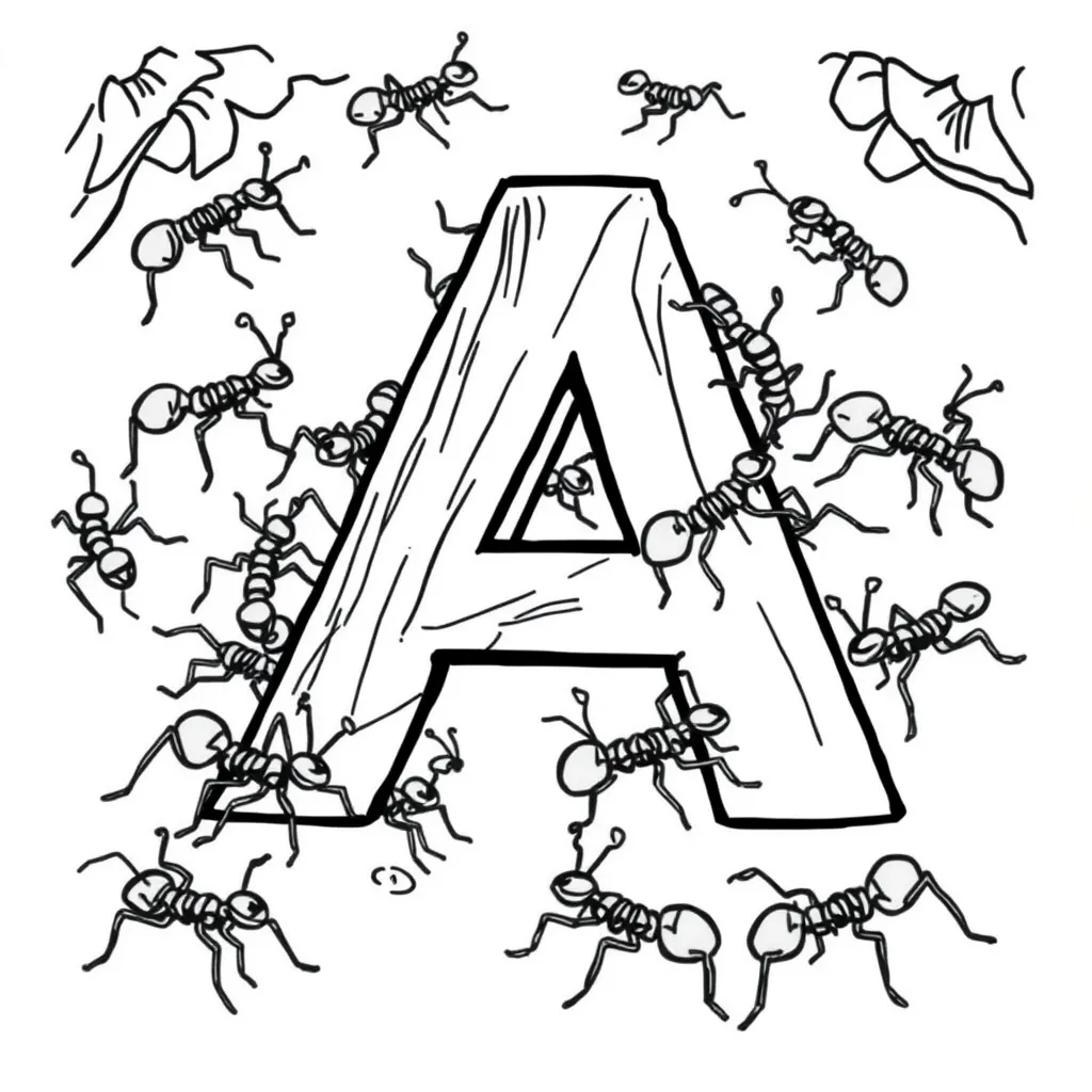 Letter A coloring page