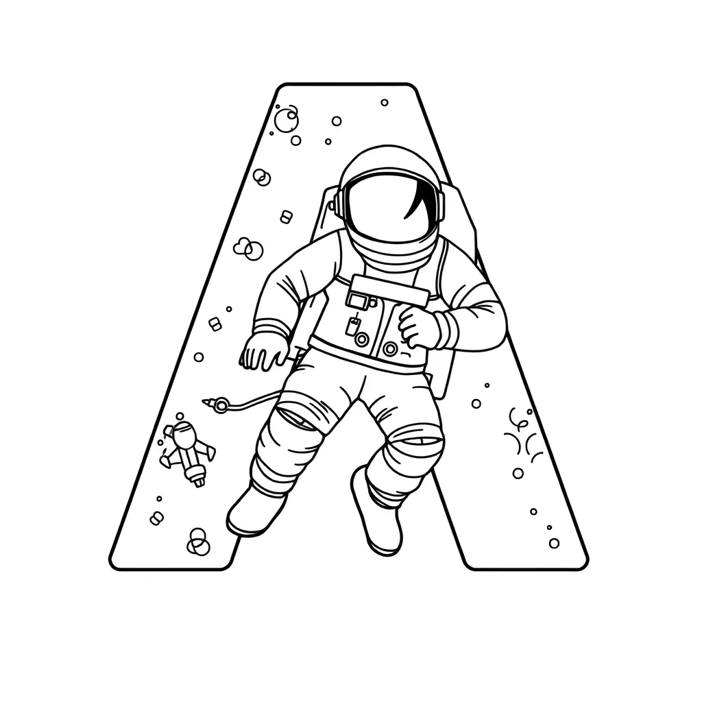 Letter A coloring page