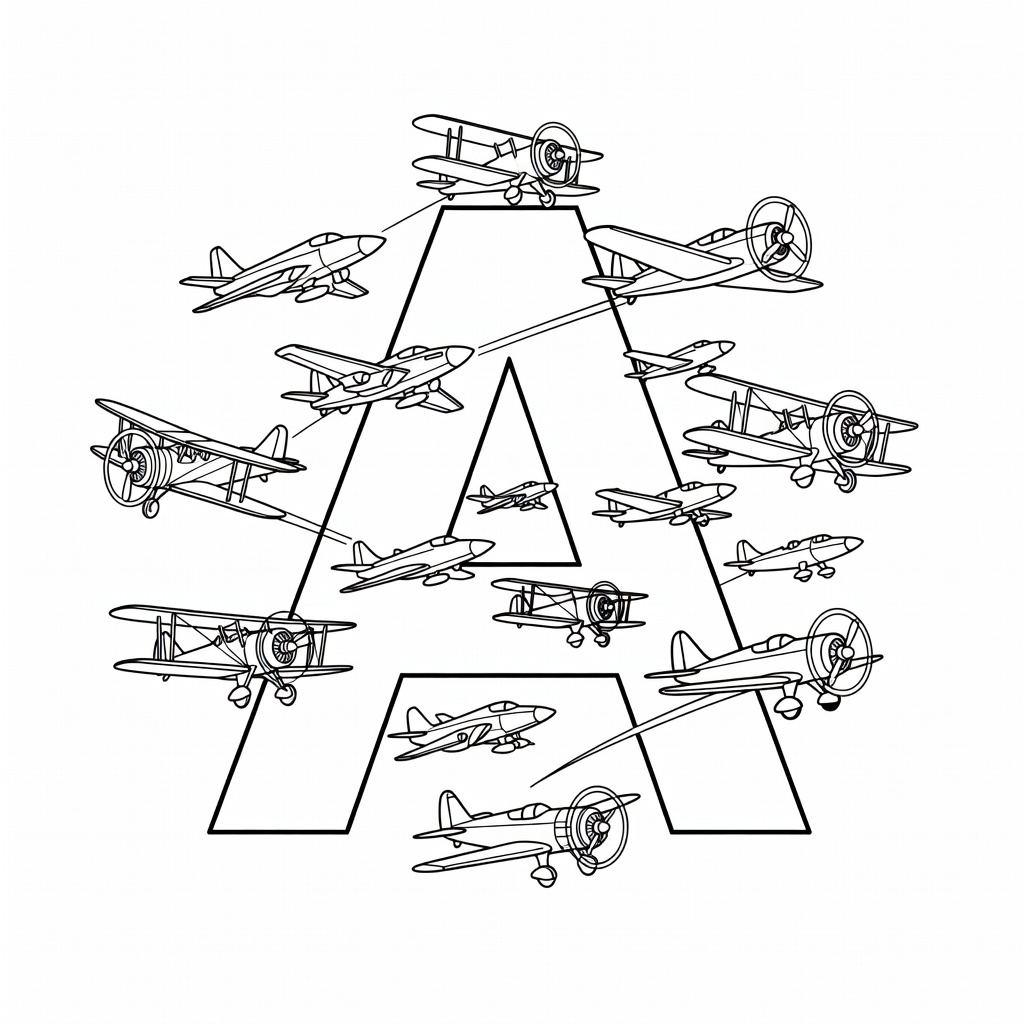 Letter A coloring page