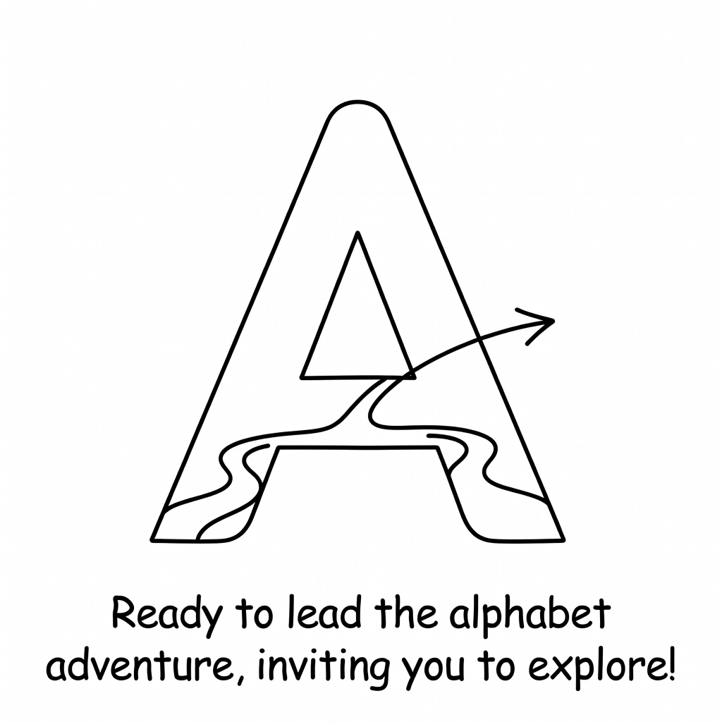 Letter A coloring page