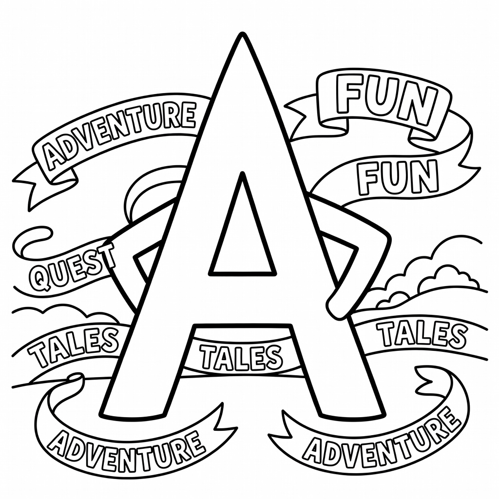 Letter A coloring page
