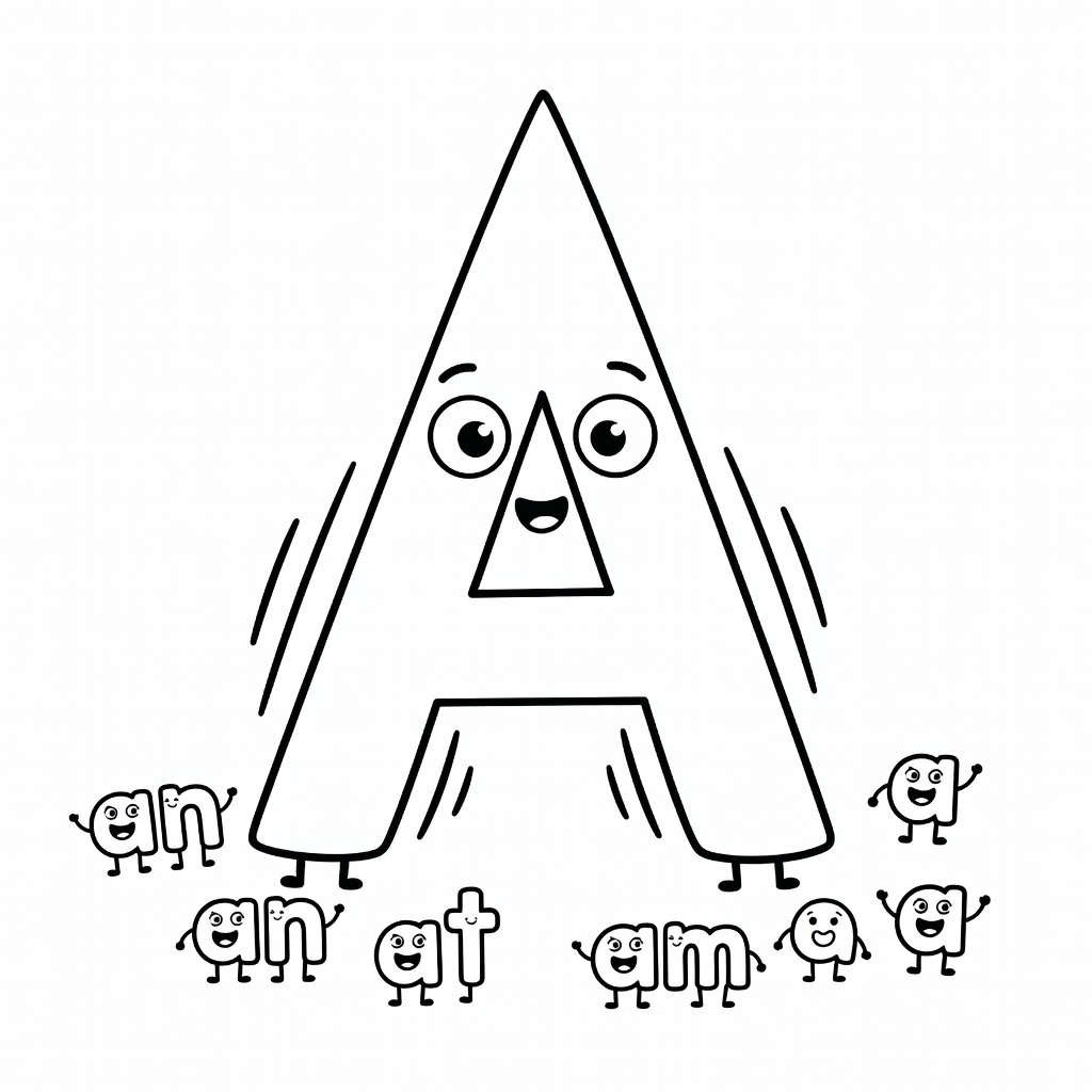 Letter A coloring page