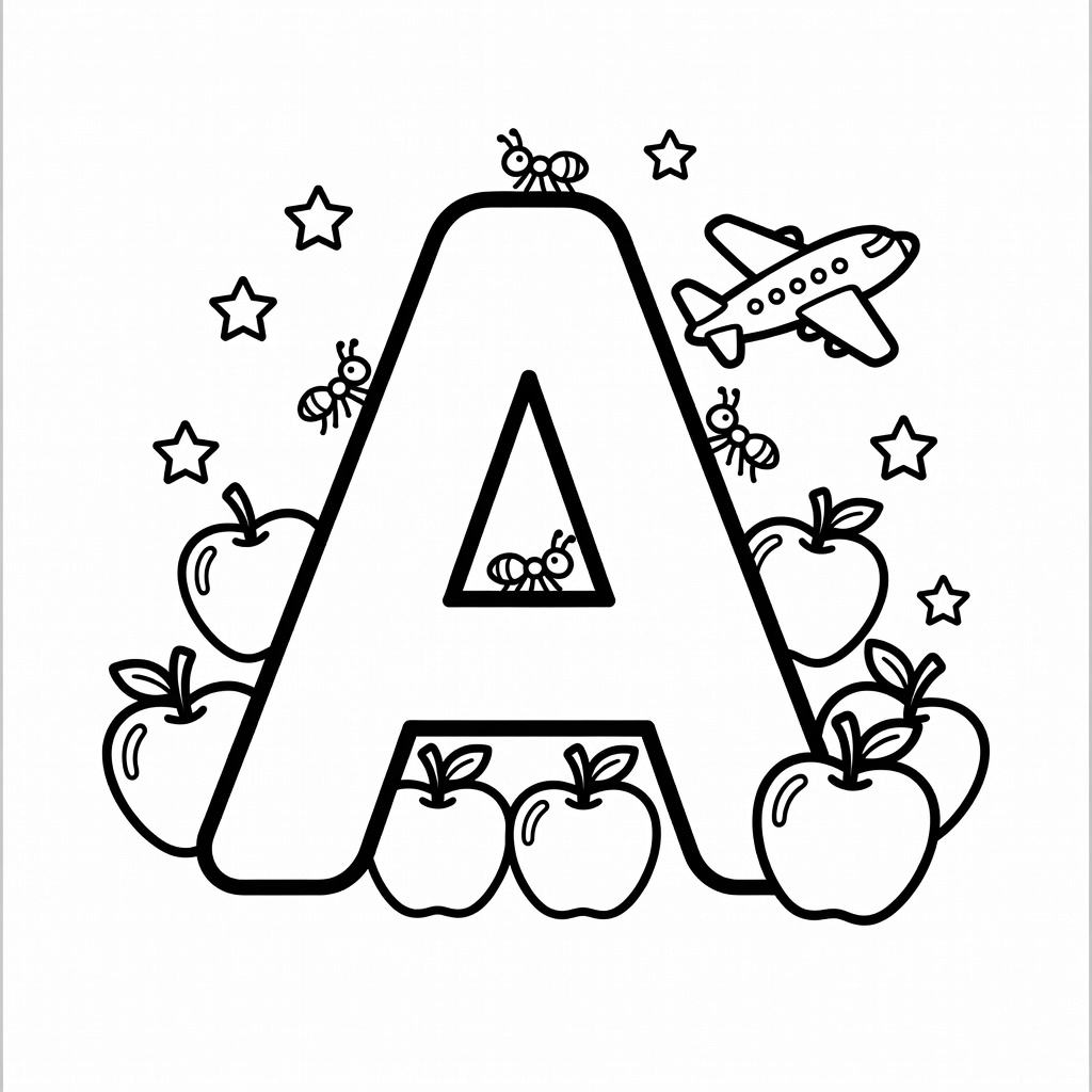 Letter A coloring page